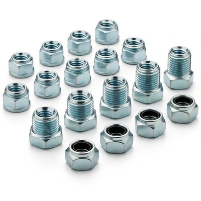 Hex nuts, nyloc nuts and flange nuts